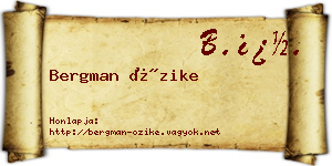 Bergman Őzike névjegykártya